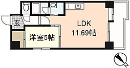 原南ビル 4階1LDKの間取り