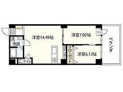 ネットビル10 2LDKの間取図画像