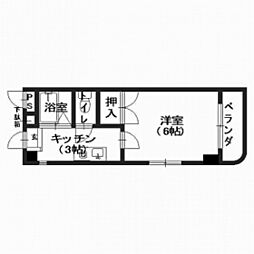 祇園尾前ビル 3階1Kの間取り