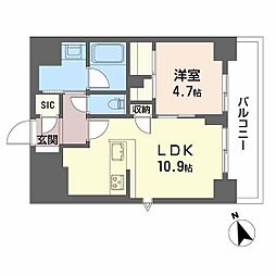 ラヴェール横川 4階1LDKの間取り