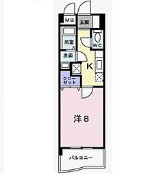 ラウンド　ヒルズ　イースト 1階1Kの間取り