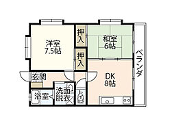 ファインヒルフルタ 2DKの間取図画像