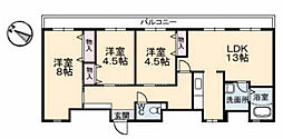 C.C.コート五日市駅前 3LDKの間取図画像