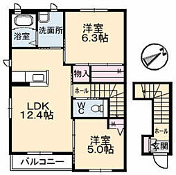 ドリームフォレストS 2LDKの間取図画像