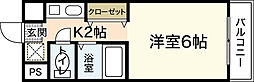 ウインディア海老園 1Kの間取図画像