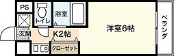 ウインディア海老園 1Kの間取図画像