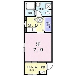 樹 1Kの間取図画像