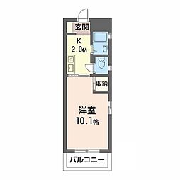 フロントビル千田 1Kの間取図画像