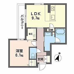 Balloonflower North 1LDKの間取図画像