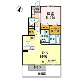 アンジュール 1LDKの間取図画像