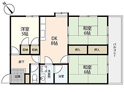 サンパレス温品 3LDKの間取図画像