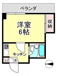 リーベ平成 1Kの間取図画像