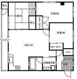 みどりハイツ 3LDKの間取図画像