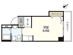 ヴィラ鶴見町14 ワンルームの間取図画像