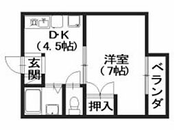 セジュール天水 1DKの間取図画像