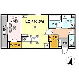 フィオーレ 1LDKの間取図画像