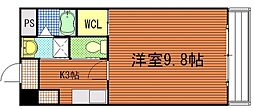 ヴィラサクライ 1Kの間取図画像