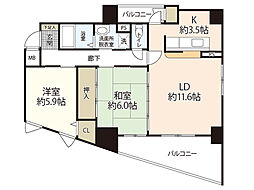 ダイヤモンドビュー 2LDKの間取図画像