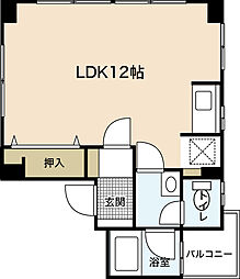 ロックキャッスルビル ワンルームの間取図画像