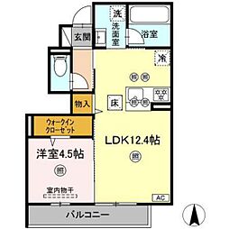 パーク・ボヌール D棟 1LDKの間取図画像