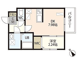 MOVE庚午北弐番館 1DKの間取図画像