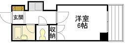 ウエストウッド2 1Kの間取図画像