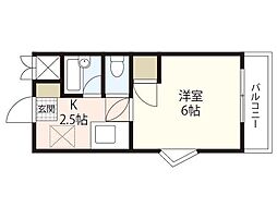 ジュネス大町 1Kの間取図画像