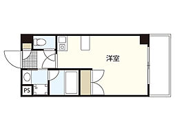 福地産業西十日市ビル ワンルームの間取図画像