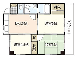 根石ビル 3DKの間取図画像