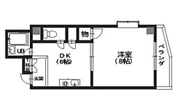 リヴラン西原2 1DKの間取図画像