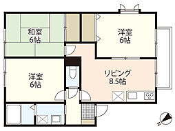 グリーンビュー中須A 3DKの間取図画像