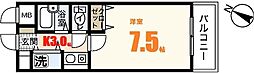 ステューディオせせらぎ 1Kの間取図画像