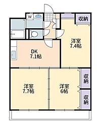 すずらん館A 3DKの間取図画像