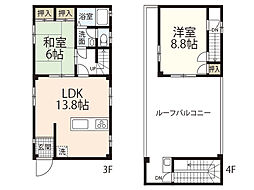 原紺ビル 2LDKの間取図画像