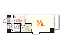 クレセント 1Kの間取図画像