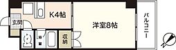 めーるにしむら 1Kの間取図画像