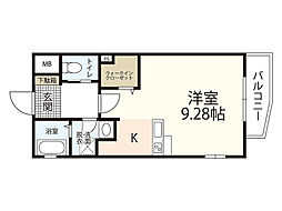 KDXレジデンス舟入幸町 ワンルームの間取図画像