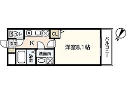 プランソレイユ1 1Kの間取図画像