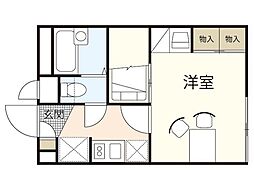 レオパレスアミティエ 1Kの間取図画像