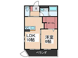 ソラリス阿賀 1LDKの間取図画像