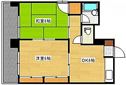 第一品川ビル 2DKの間取図画像