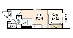 MOVEラクラクエンEAST 1LDKの間取図画像