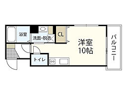 鶴見橋Grande 1Kの間取図画像