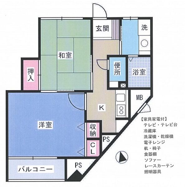 グランドルチェ国泰寺 ｜広島県広島市中区国泰寺町2丁目(賃貸マンション2K・5階・45.03㎡)の写真 その2