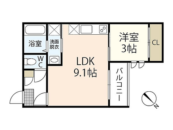 Regalest LF庚午北(エルエフコウゴキタ） ｜広島県広島市西区庚午北1丁目(賃貸アパート1LDK・3階・30.58㎡)の写真 その2