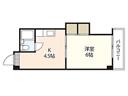 亀谷ビル 1Kの間取図画像