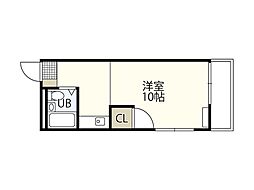 グリーンハイツ草津2棟 ワンルームの間取図画像