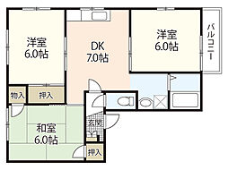 ボーン・ニュー 3DKの間取図画像