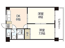 リマーカーブル己斐 1階2DKの間取り