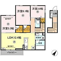 広島県広島市安佐南区大塚西1丁目（賃貸アパート3LDK・2階・68.24㎡） その1